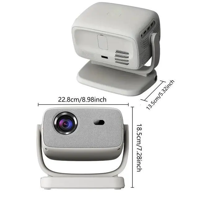 Alt view image 7 of 7 - Portable 4K Ultra HD Smart Projector with Motorized Focus Built-in Gimbal, Wireless Screen Mirroring, 1080p Native, Auto Keystone Correction, Home Theater/Outdoor Use