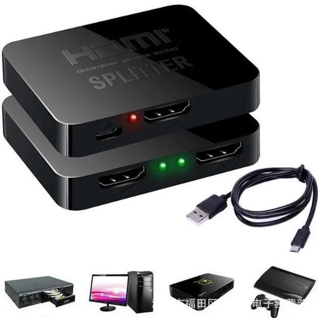 Main image of HDMI Splitter 1 in 2 Out 4K 2K UHD Video Distributor, One Input to Dual Outputs, Supports 3D, for HDTV / Monitor / Projector