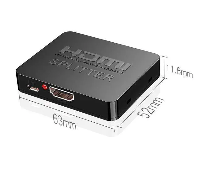 Alt view image 5 of 6 - HDMI Splitter 1 in 2 Out 4K 2K UHD Video Distributor, One Input to Dual Outputs, Supports 3D, for HDTV / Monitor / Projector