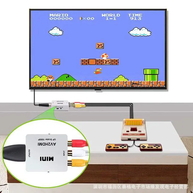 Alt view image 5 of 6 - AV to HDMI Video Converter 1080P 3-RCA Composite to HDMI Adapter for DVD / Game Console / Set-Top Box to HDTV / Monitor / Projector - white