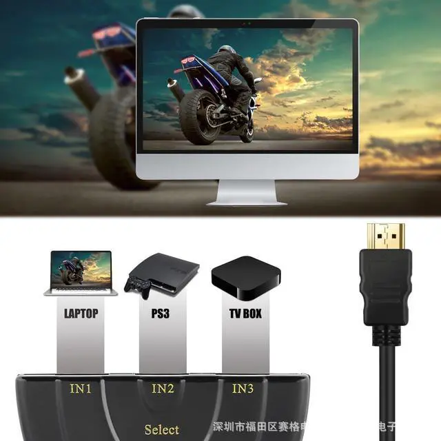 Alt view image 5 of 6 - HDMI Switch 4K, 3 Port HDMI Switcher Hub Splitter Support 4K 1080P 3D for PC Laptop, Xbox 360/One, PS4/PS3, Nintendo Switch, Blu-ray Player, Roku/Fire Stick - black
