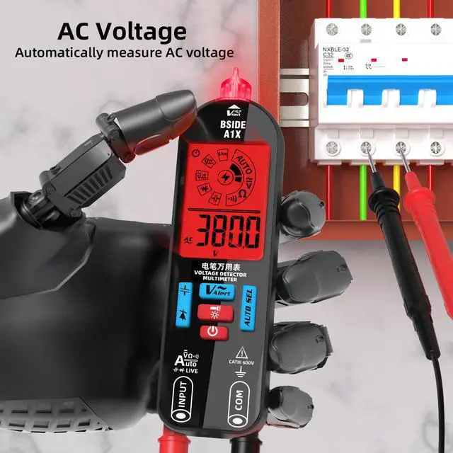 Alt view image 2 of 6 - Rechargeable Smart Pen-Type Multimeter Auto-Ranging, NCV Non-Contact Voltage Detection, 520V AC/DC, Capacitance/Resistance/Diode/Continuity Test - A1X