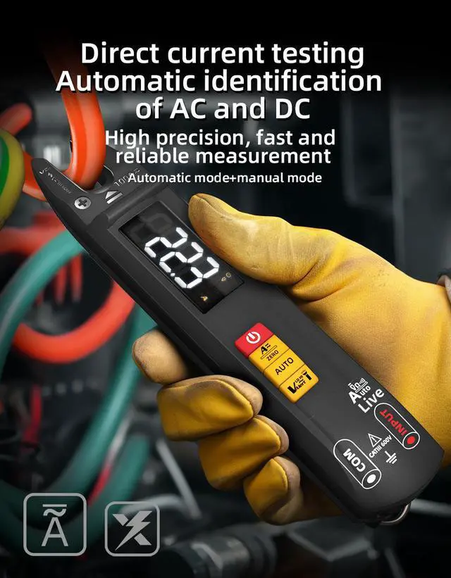 Alt view image 4 of 7 - High-Precision U-Type Fork Clamp Meter Smart AC/DC Ammeter, Auto-Ranging Digital Multimeter with True-RMS, NCV Voltage Detection & Phase/Live Wire Test