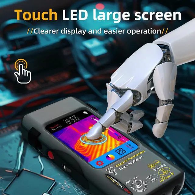 Alt view image 3 of 7 - SH7 Thermal Imaging Multimeter Handheld Touchscreen High-Precision Thermometer for Electrical / Home Renovation / Floor Heating Detection