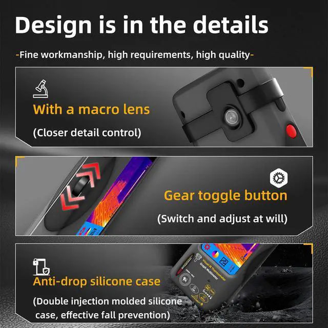 Alt view image 5 of 7 - SH7 Thermal Imaging Multimeter Handheld Touchscreen High-Precision Thermometer for Electrical / Home Renovation / Floor Heating Detection