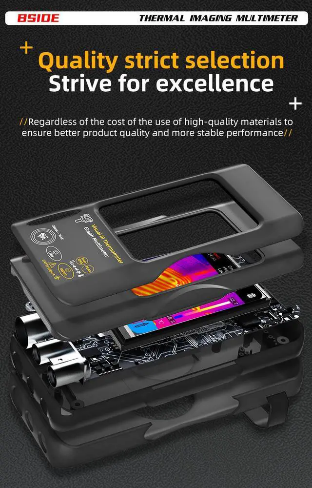 Alt view image 6 of 7 - SH7 Thermal Imaging Multimeter Handheld Touchscreen High-Precision Thermometer for Electrical / Home Renovation / Floor Heating Detection