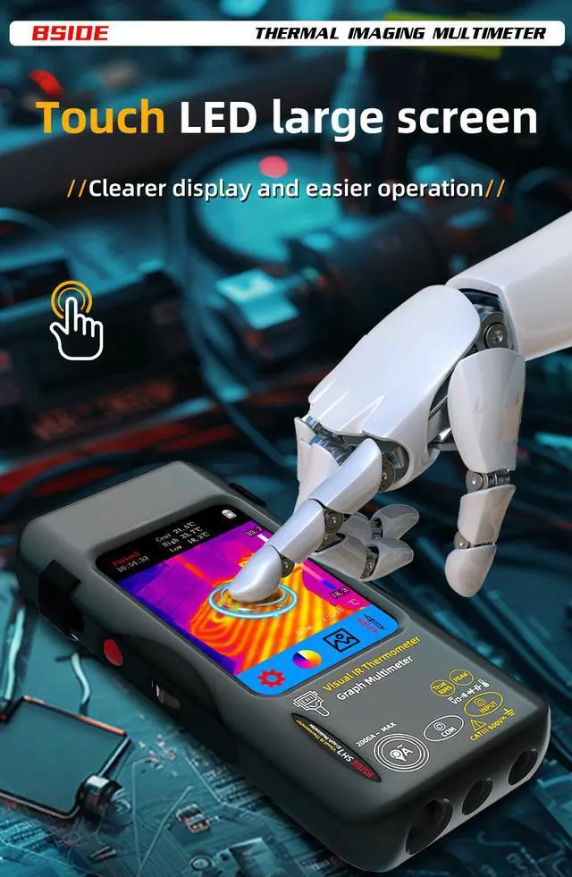 Alt view image 7 of 7 - SH7 Thermal Imaging Multimeter Handheld Touchscreen High-Precision Thermometer for Electrical / Home Renovation / Floor Heating Detection