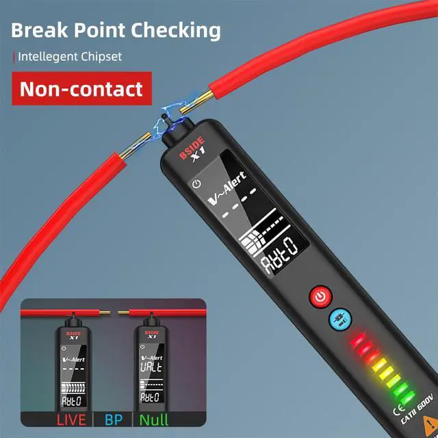 Alt view image 5 of 6 - X1A Smart Pen-Type Digital Multimeter Auto-Ranging Voltage/Resistance/Capacitance/Frequency Tester, NCV Non-Contact Detection, EBTN Display & Flashlight