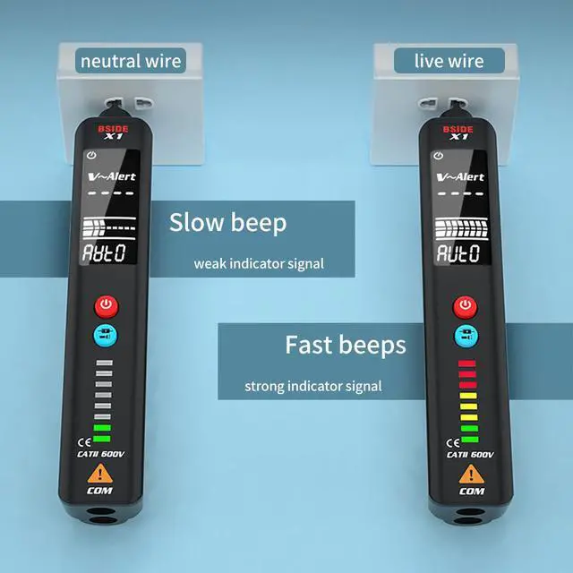 Alt view image 6 of 6 - X1A Smart Pen-Type Digital Multimeter Auto-Ranging Voltage/Resistance/Capacitance/Frequency Tester, NCV Non-Contact Detection, EBTN Display & Flashlight