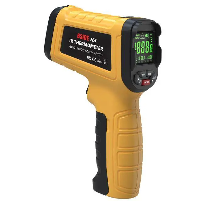 Alt view image 2 of 7 - H3 High-Temperature Infrared Thermometer -50°C to 1400°C, 50:1 Distance-to-Spot Ratio, Non-Contact Temperature Gun with Adjustable Emissivity