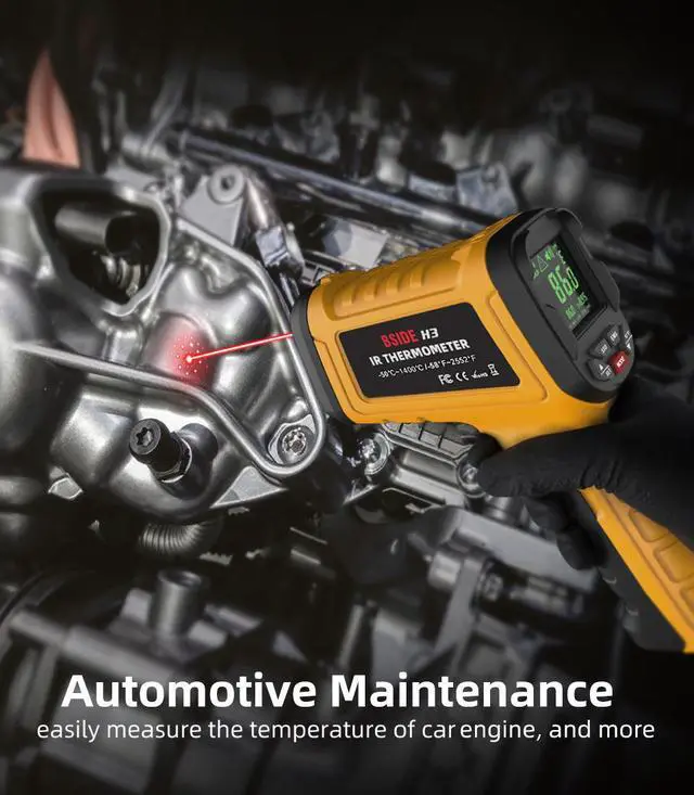 Alt view image 6 of 7 - H3 High-Temperature Infrared Thermometer -50°C to 1400°C, 50:1 Distance-to-Spot Ratio, Non-Contact Temperature Gun with Adjustable Emissivity