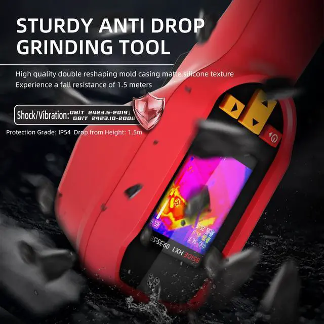 Alt view image 3 of 6 - HX1 Infrared Thermal Imaging Camera Non-Contact HVAC & Electrical Tester, Floor Heating Leak Detector, 1.5m Drop Protection, 30,000 Image Storage