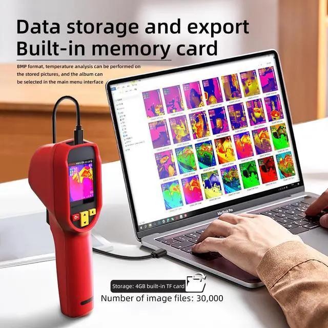 Alt view image 4 of 6 - HX1 Infrared Thermal Imaging Camera Non-Contact HVAC & Electrical Tester, Floor Heating Leak Detector, 1.5m Drop Protection, 30,000 Image Storage