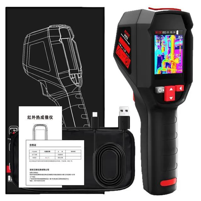 Alt view image 7 of 7 - HX3 Portable Thermal Imaging Camera Non-Contact High-Temp Tester, 3-Point Temperature Measurement, Auto Hot/Cold Tracking, 30,000 Image Storage