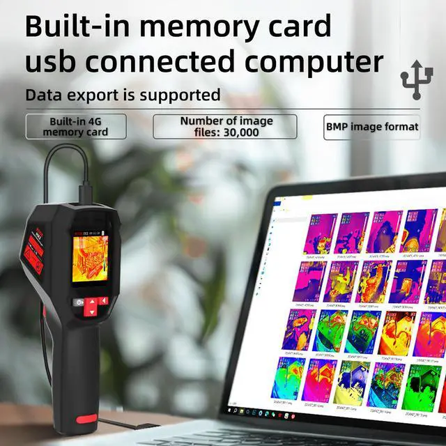 Alt view image 4 of 7 - HX3 Portable Thermal Imaging Camera Non-Contact High-Temp Tester, 3-Point Temperature Measurement, Auto Hot/Cold Tracking, 30,000 Image Storage