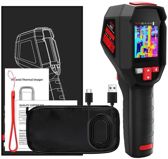 Main image of HX3 Portable Thermal Imaging Camera Non-Contact High-Temp Tester, 3-Point Temperature Measurement, Auto Hot/Cold Tracking, 30,000 Image Storage