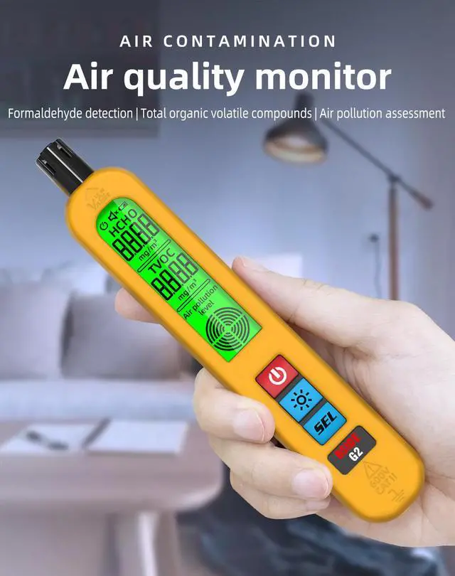 Alt view image 2 of 6 - G2 Air Quality Meter Rechargeable HCHO/TVOC Detector with Visual & Audible Alarm, Carrying Bag for Home/Office/Furniture Inspection