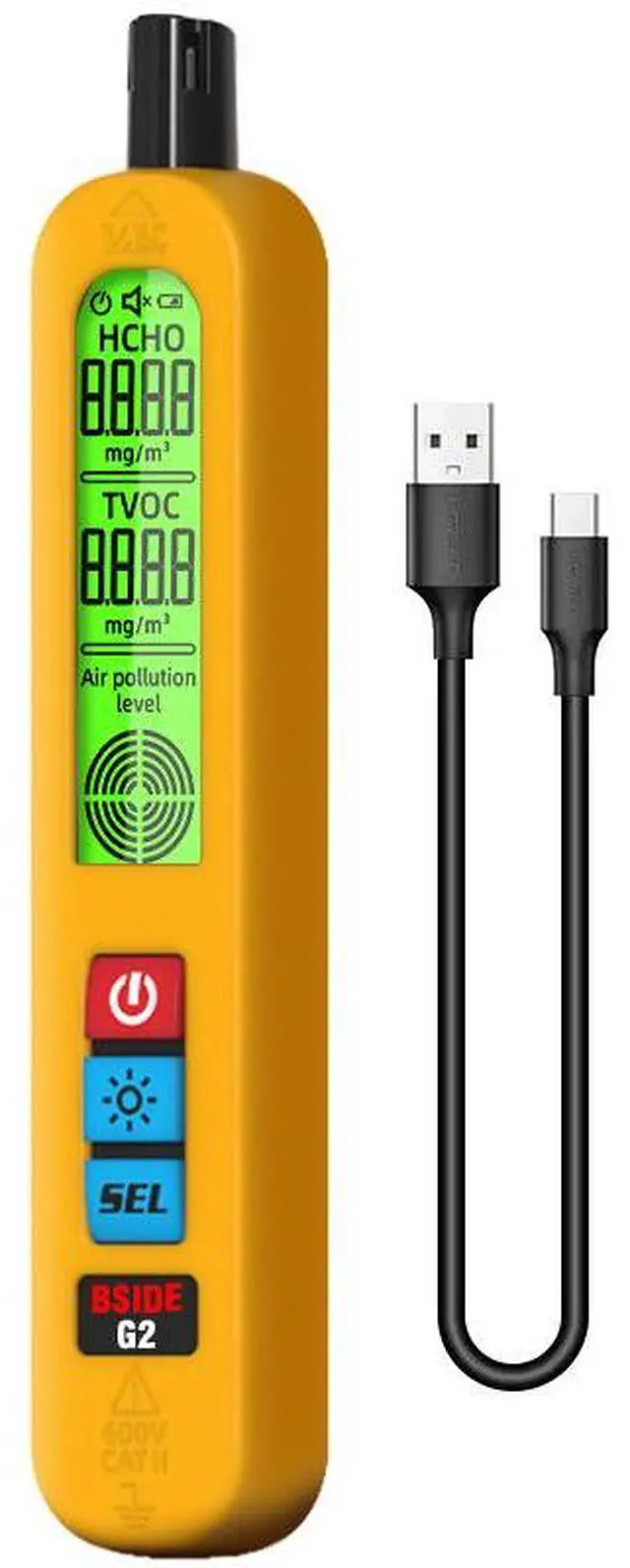 Main image of G2 Air Quality Meter Rechargeable HCHO/TVOC Detector with Visual & Audible Alarm, Carrying Bag for Home/Office/Furniture Inspection