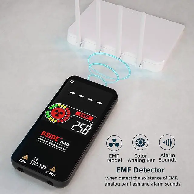Alt view image 4 of 7 - S20 Intelligent Tester with Electromagnetic Radiation Detection 3.5" Color LCD, AC/DC Voltage, Resistance, Capacitance, Frequency, Diode, Continuity Test