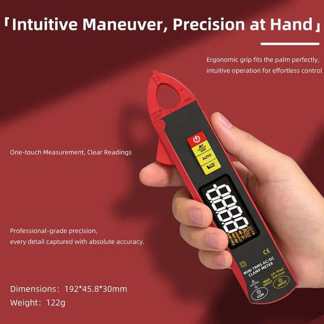 Alt view image 5 of 7 - High-Precision Smart Clamp Meter UX1 AC/DC 100A Current Tester, True RMS, Auto-Ranging, Rechargeable Fork-Type Clamp Multimeter