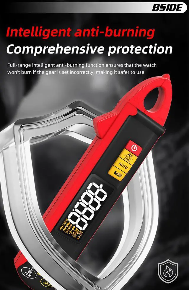 Alt view image 6 of 7 - High-Precision Smart Clamp Meter UX1 AC/DC 100A Current Tester, True RMS, Auto-Ranging, Rechargeable Fork-Type Clamp Multimeter