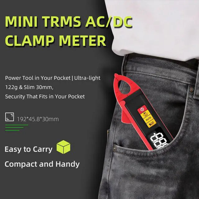 Alt view image 7 of 7 - High-Precision Smart Clamp Meter UX1 AC/DC 100A Current Tester, True RMS, Auto-Ranging, Rechargeable Fork-Type Clamp Multimeter