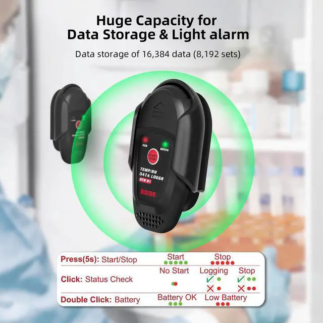 Alt view image 3 of 5 - BTH81 USB Temperature & Humidity Data Logger Automatic Data Recorder for Refrigerated Cold Chain / Storage / Transport, PDF/CSV Export