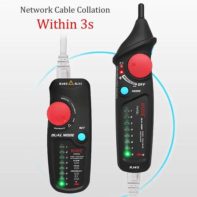Alt view image 6 of 7 - FWT82 Dual-Mode Digital & Analog Network Cable Tracker RJ45/RJ11 Wire Tester, Anti-Interference, Line Finder & Continuity Tester for LAN/Telephone