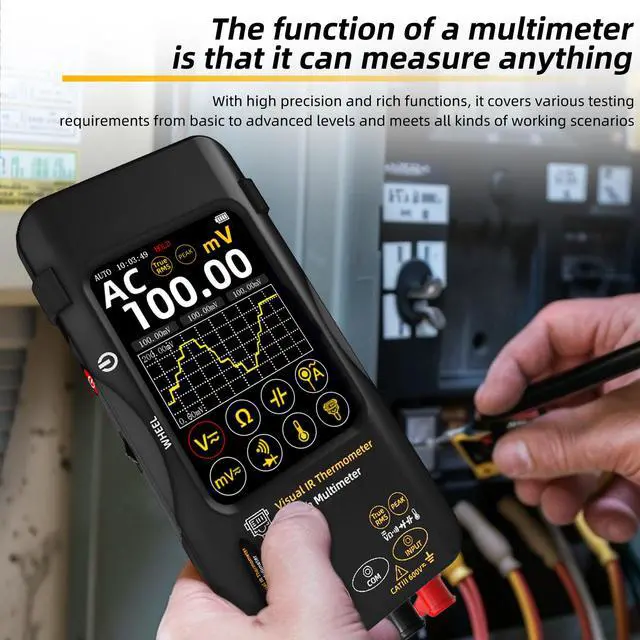 Alt view image 4 of 7 - SH9A Thermal Imaging Multimeter 320×428 IR Resolution, 3.98" Touchscreen, 20000 Counts True RMS, AC/DC 10A, for Electrical / Floor Heating / HVAC / PCB Repair