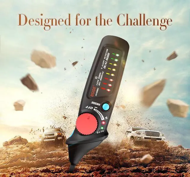 Alt view image 4 of 7 - AVD06X Smart Non-Contact Voltage Tester Pen Dual Mode (Auto/Manual), 12-1000V AC, Adjustable Sensitivity, 8 LED Indicators, Live/Neutral Wire & Breakpoint Detection
