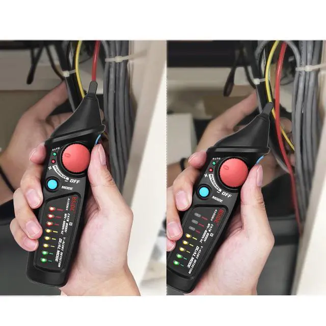 Alt view image 6 of 7 - AVD06X Smart Non-Contact Voltage Tester Pen Dual Mode (Auto/Manual), 12-1000V AC, Adjustable Sensitivity, 8 LED Indicators, Live/Neutral Wire & Breakpoint Detection