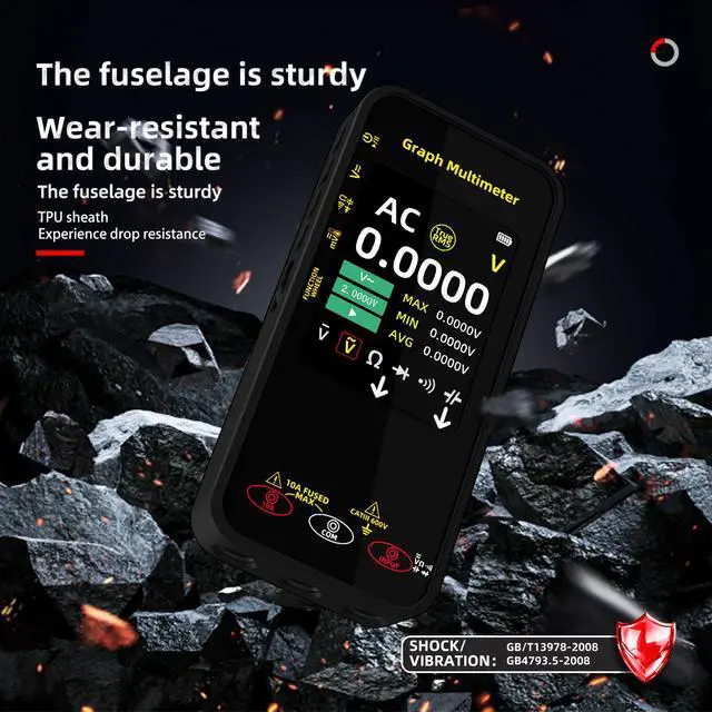Alt view image 4 of 5 - S500 High-Precision Digital Graphic Recording Multimeter 20000 Counts, Color Screen, True RMS, 1000V/10A, Data Logging Graph Mode