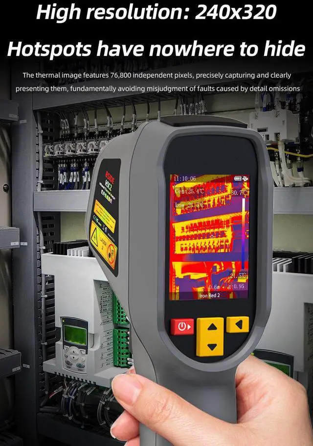 Alt view image 6 of 7 - HX2 Handheld Thermal Imaging Camera Dual-Band Fusion with Visible Light, 240×320 IR Resolution, High-Resolution Thermal Imager, Electrical & Pipeline Inspection Tester