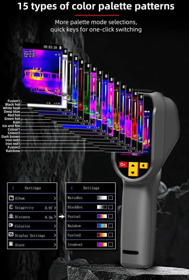 Alt view image 7 of 7 - HX2 Handheld Thermal Imaging Camera Dual-Band Fusion with Visible Light, 240×320 IR Resolution, High-Resolution Thermal Imager, Electrical & Pipeline Inspection Tester