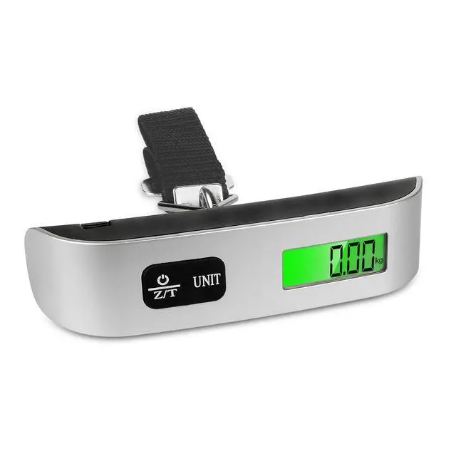 Alt view image 2 of 6 - Mini Digital Luggage Scale Portable Handheld Weight Scale with Hook, 50kg Max Capacity, LCD Backlit Display, Ideal for Suitcase/Box/Parcel Weighing