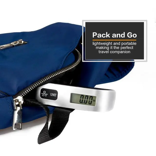 Alt view image 3 of 6 - Mini Digital Luggage Scale Portable Handheld Weight Scale with Hook, 50kg Max Capacity, LCD Backlit Display, Ideal for Suitcase/Box/Parcel Weighing