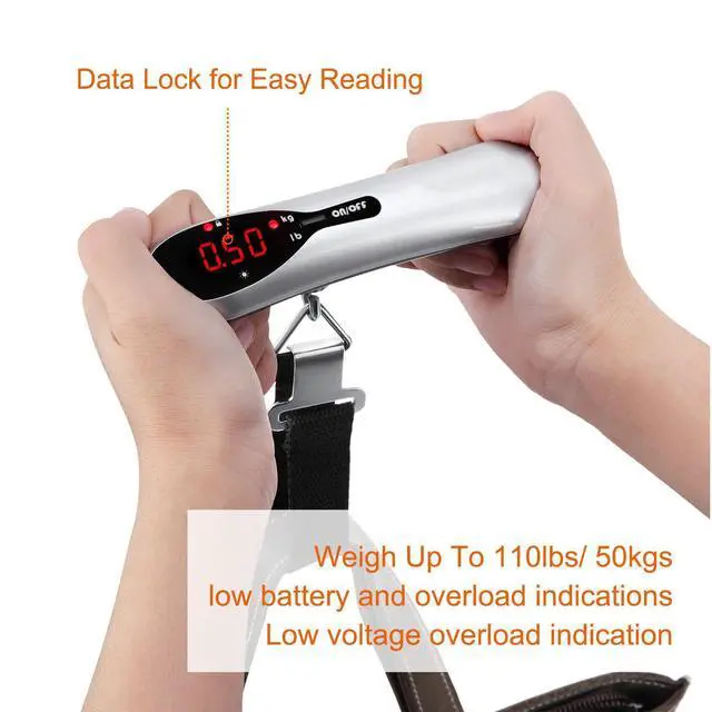 Alt view image 2 of 6 - Portable Digital Luggage Scale 50kg High-Precision Electronic Handheld Weighing Scale with LCD Display, Tare Function, for Travel, Shopping & Parcel