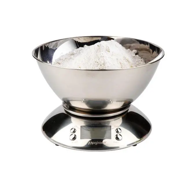 Alt view image 2 of 7 - 5kg/1g Stainless Steel Kitchen Scale with Mixing Bowl High-Precision Digital Food Scale, Smart Timer Function for Baking & Cooking, Household Use