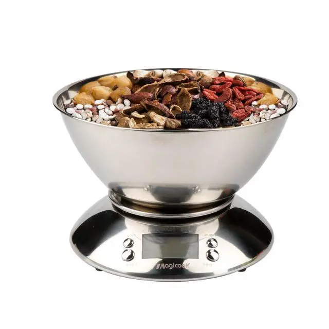 Alt view image 4 of 7 - 5kg/1g Stainless Steel Kitchen Scale with Mixing Bowl High-Precision Digital Food Scale, Smart Timer Function for Baking & Cooking, Household Use