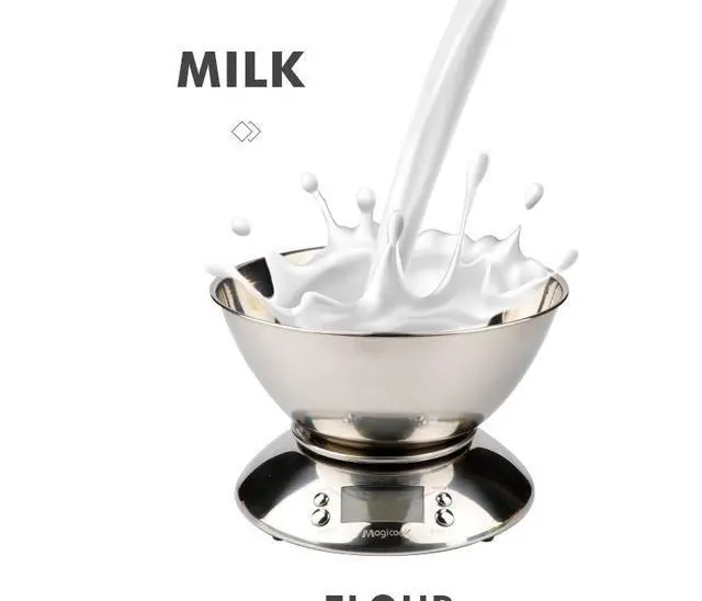 Alt view image 6 of 7 - 5kg/1g Stainless Steel Kitchen Scale with Mixing Bowl High-Precision Digital Food Scale, Smart Timer Function for Baking & Cooking, Household Use