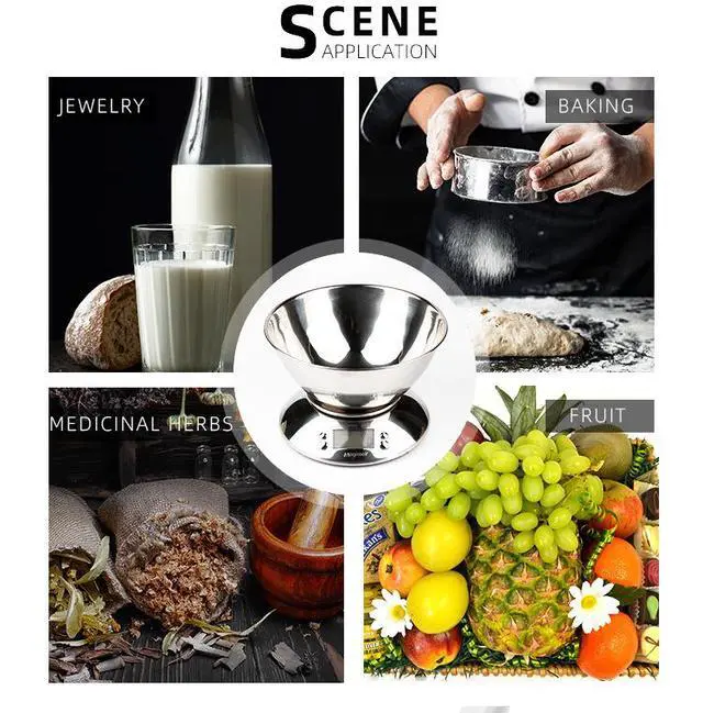 Alt view image 5 of 7 - 5kg/1g Stainless Steel Kitchen Scale with Mixing Bowl High-Precision Digital Food Scale, Smart Timer Function for Baking & Cooking, Household Use