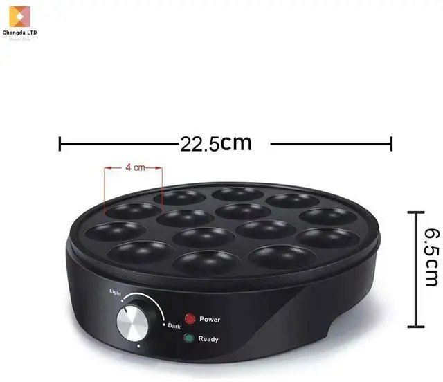 Alt view image 7 of 7 - 110V US Standard 18-Hole Takoyaki Maker Multi-Timer Octopus Ball Machine, Electric Griddle for Fish Balls/Shrimp Balls/Egg Waffles