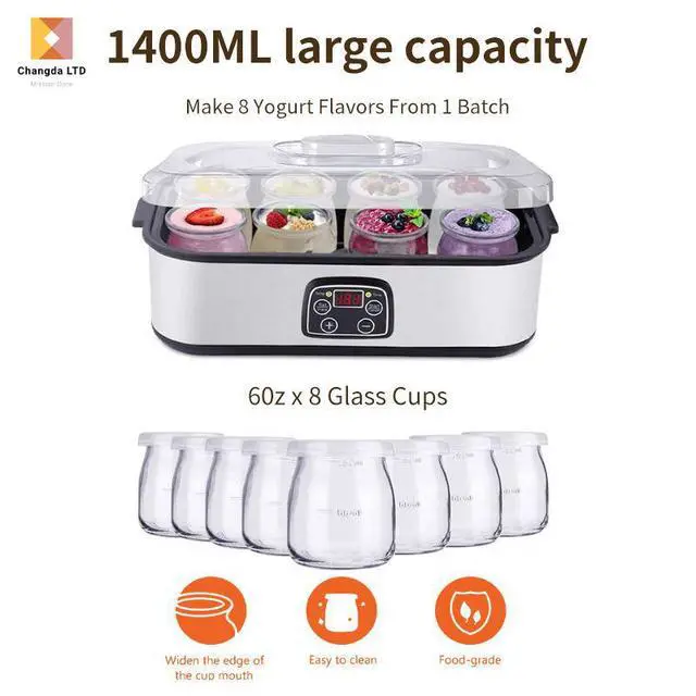 Alt view image 5 of 5 - 1,400ML Multifunctional Frozen Yogurt & Ice Cream Maker Large Capacity 60oz, for Smoothies, Gelato, Jam & Pudding, DIY Dessert Machine for Home