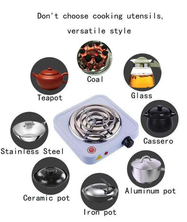 Alt view image 3 of 7 - 110V US Standard Multifunctional Electric Hot Plate Portable Mini Electric Stove for Home, Office, Tea/Coffee Making