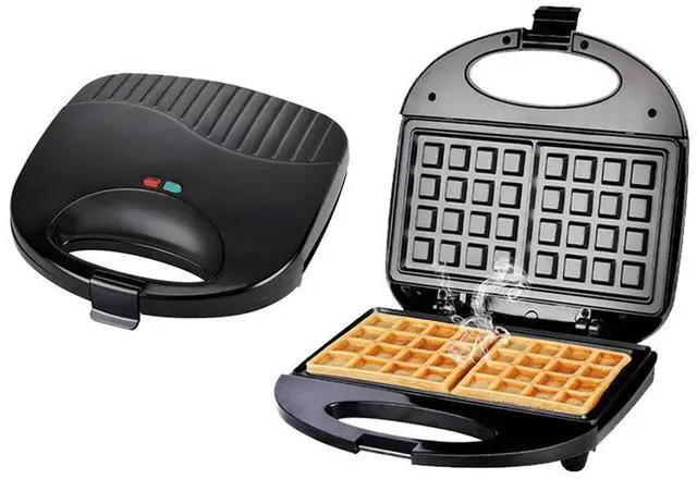 Alt view image 2 of 6 - Dual-Heating 110V Waffle & Sandwich Maker Non-Stick Coating, Home Breakfast Machine with US Standard Plug