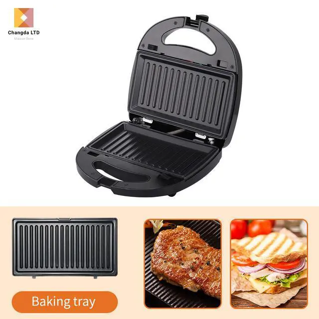 Alt view image 4 of 7 - Adjustable Temp 3-in-1 Sandwich & Waffle Maker Multifunctional Breakfast Machine with Non-Stick Plates, for Grilled Cheese, Pancakes, Steak & Toast