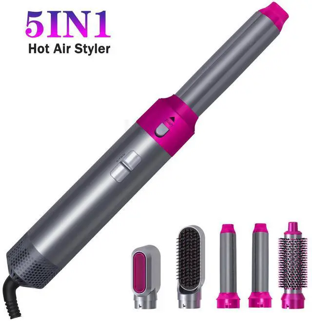 Main image of 5-in-1 Multi-Functional Hot Air Styler High-Power Hair Dryer Brush, Straightening & Curling 2-in-1, Negative Ion Technology, 3 Heat Settings, for Home Use