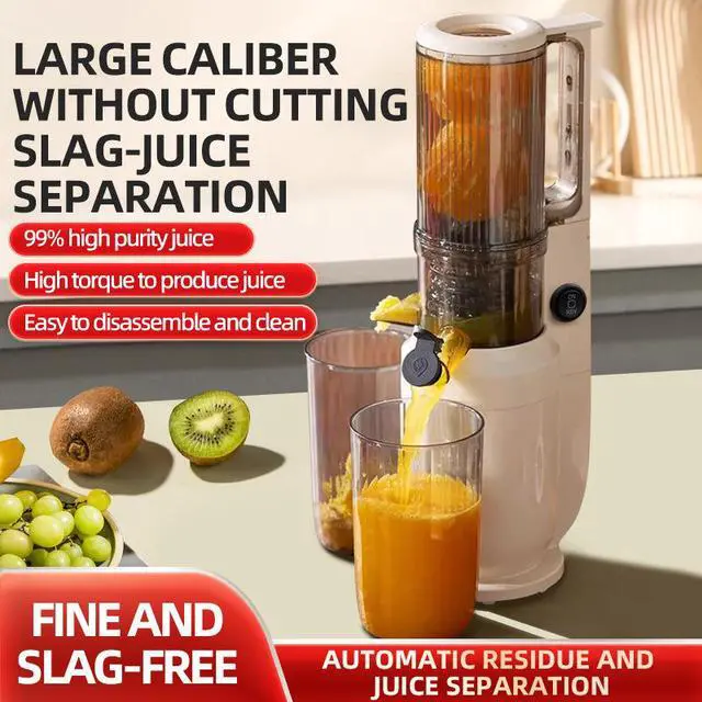 Alt view image 2 of 7 - Juicer Machine with Pulp & Juice Separation Automatic Whole Fruit Press, Slow Masticating Juicer with Large Feeding Chute, Easy to Clean,Cold Press Technology, Household Full-Auto Citrus Extractor