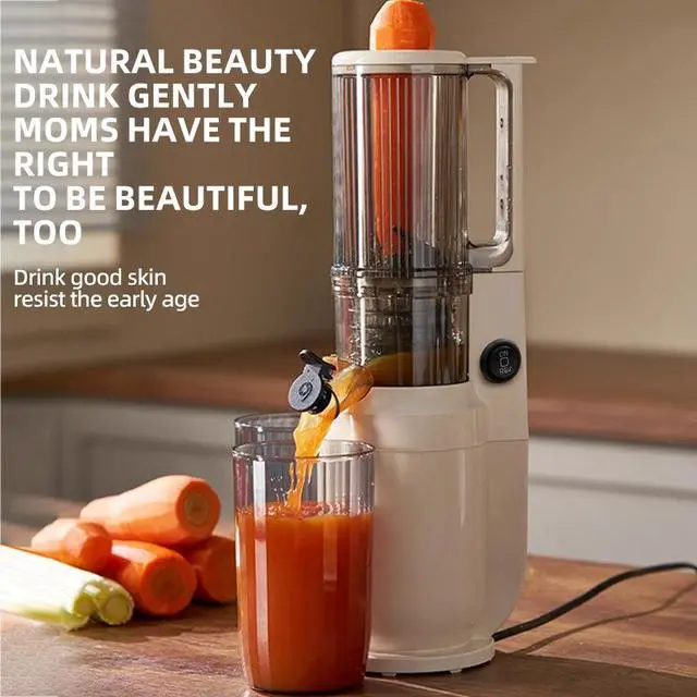 Alt view image 5 of 7 - Juicer Machine with Pulp & Juice Separation Automatic Whole Fruit Press, Slow Masticating Juicer with Large Feeding Chute, Easy to Clean,Cold Press Technology, Household Full-Auto Citrus Extractor