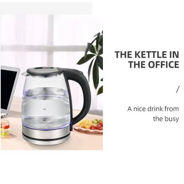 Alt view image 5 of 7 - US Standard 2L Blue Light Glass Electric Kettle Automatic Shut-Off, Anti-Scald, BPA-Free Borosilicate Glass, Fast Boil, 110V